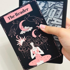 The Reader Kindle Insert for Clear Case, Kindle Accessories, Bookish Kindle Sticker, Kindle Skin, Book Lover Gift, Cardstock Kindle Insert