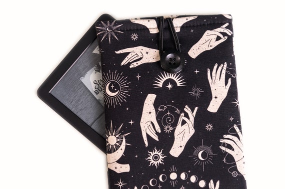 Celestial Kindle Sleeve, Padded Kindle Protector, E-Reader Case, Kindle Paperwhite Cover, Kindle Jacket With Button Closure