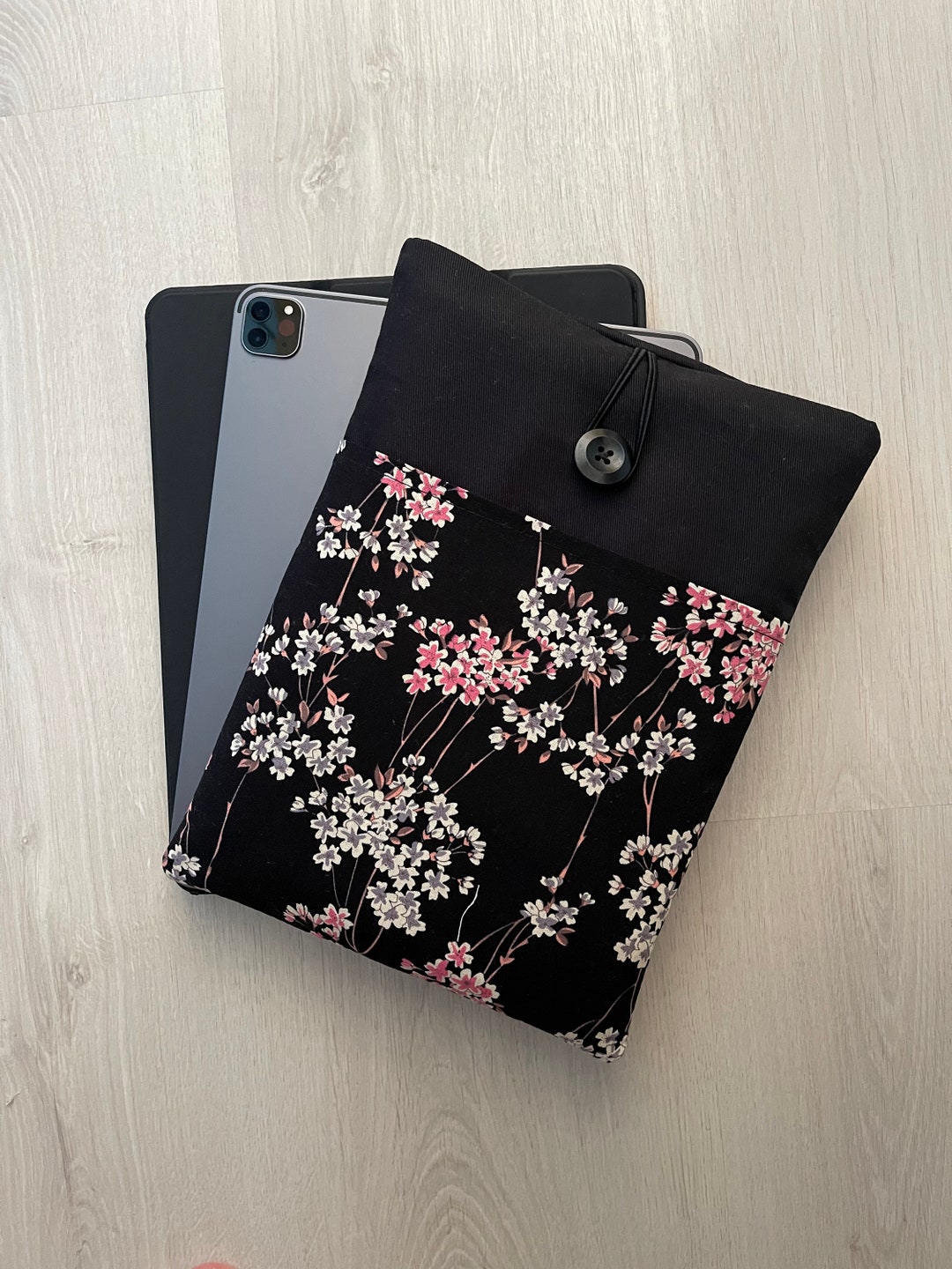 Flower iPad Case, Floral iPad Sleeve, Cherry Blossom iPad Cover, Padded