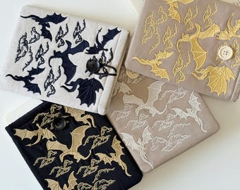 Dragon Wars Embroidery Kindle Sleeve, Embroidery Dragon Cover, Unique Universal Kindle Cover, Padded Kindle Pouch, 4 Colors Dragon Case