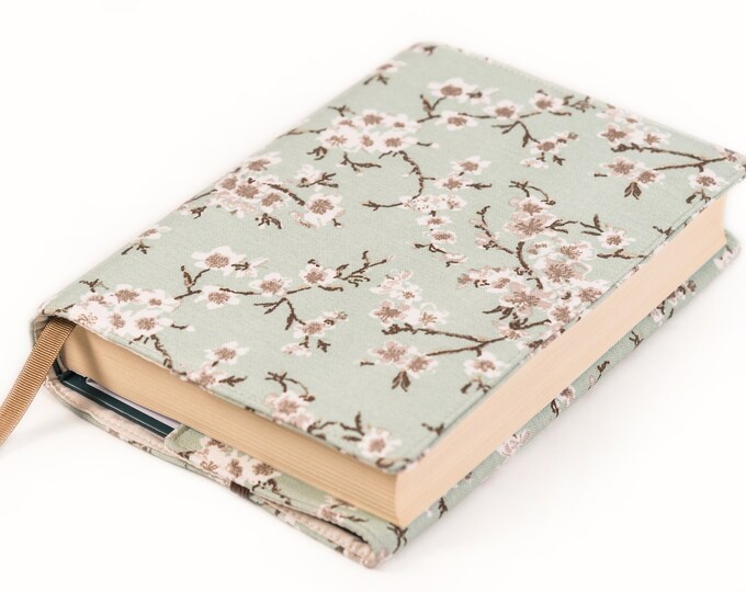 Personalized Handmade Book Sleeve Book Cover Protector With Pocket And Name Christmas Gift Back To School Gift For Book Lover