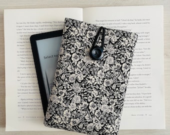 Funda Kindle floral vintage, funda Kindle de flores, regalo de Navidad, funda Kindle acolchada, regalo de ratón de biblioteca, bolsa Kindle Paperwhite, bolsa Kindle