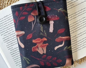 Étui pour Kindle Champignons, protection rembourrée en papier blanc pour Kindle, accessoires de livres, cadeau pour les amoureux des livres, pochette pour liseuse, couverture Kindle Oasis