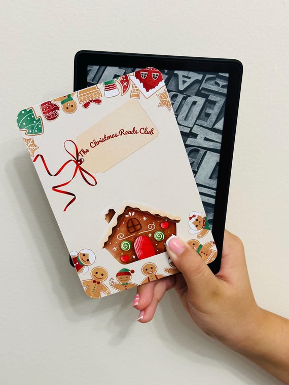 Christmas Reads Club Kindle Insert for Clear Case, Kindle Accessories, Bookish Access, Kindle Skin, Bookish gift, Cardstock Kindle Insert