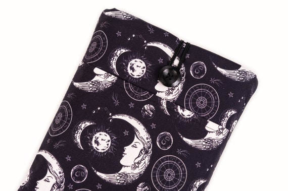 Celestial Book Sleeve, Stars And Celestial Book Cover, Padded Book Sleeve, Book Sleeve With Pocket, Book Protector, Book Pouch, Book Bag