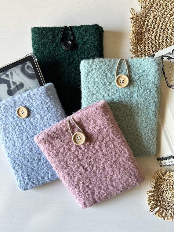 4 Colors Boucle Kindle Sleeves, Boucle Padded Kindle Protector, Kindle Paperwhite Pouch, Kindle Oasis Cover, E-reader Case, Kindle Case