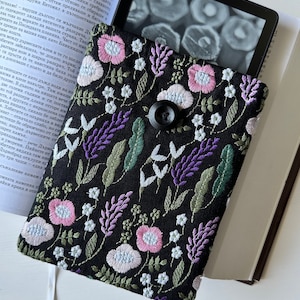 Broderie Housse Kindle Paperwhite pour nouveau Kindle, Pochette rembourrée pour Kindle, Protecteur de broderie Kindle en tissu, Étui pour Kindle Oasis, Étui pour Kindle Signature