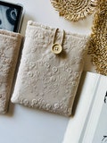 Handmade Beige Embroidery Flowers Fabric Kindle Sleeve – Padded E-Reader Cover – Floral Protector – Gift for Women Readers product logo