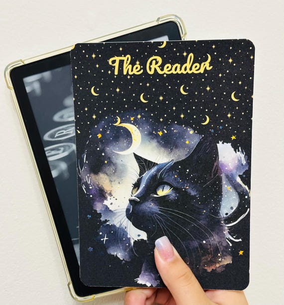 The Reader Kindle Insert for Clear Case, Kindle Accessories, Bookish Access, Kindle Skin, Book gift, The Cat Lover Kindle Insert
