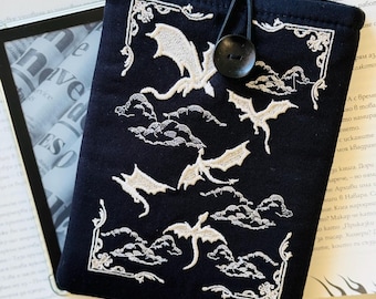 Dragon Wars Embroidery Padded Kindle Sleeve | Embroidery Kindle Case | Flying Dragons Padded Kindle Pouch| Dragon Designer Embroidery