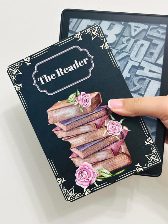 The Reader Kindle Insert for Clear Case, Kindle Accessories, Bookish Kindle Sticker, Kindle Skin, Book Lover Gift, Cardstock Kindle Insert