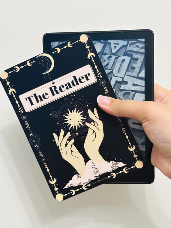 The Reader Kindle Insert for Clear Case, Kindle Accessories, Bookish Kindle Sticker, Kindle Skin, Book Lover Gift, Cardstock Kindle Insert