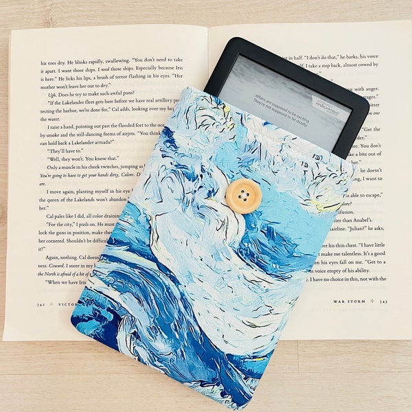 Watercolor Waves Kindle Sleeve, Pastel Oil Kindle Cover, Kindle Paperwhite Protector, Padded Kindle Case, Kindle Oasis Pouch, Kindle Bag