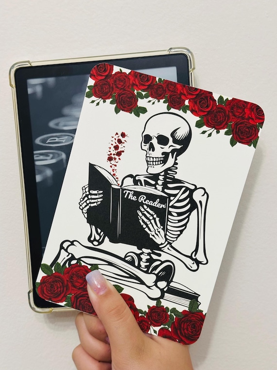 The Skeleton ReaderKindle Insert for Clear Case, Kindle Accessories, Bookish Access, Kindle Skin, Book gift, Red Skeleton Kindle Insert