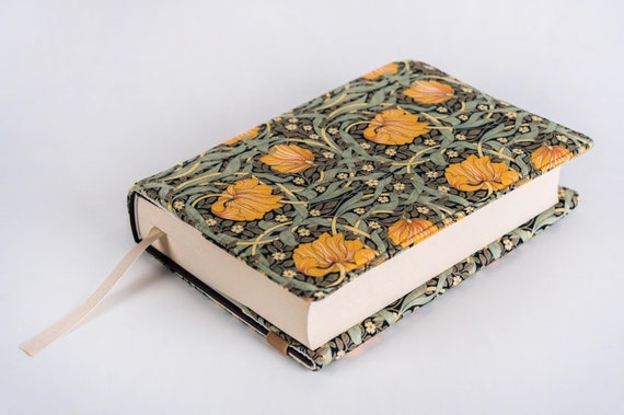 Adjustable Book Cover with Elastic Closure, Floral Book Jacket, Yellow Flowers Padded Book Protector, Book Accessories, Book Lover Gift