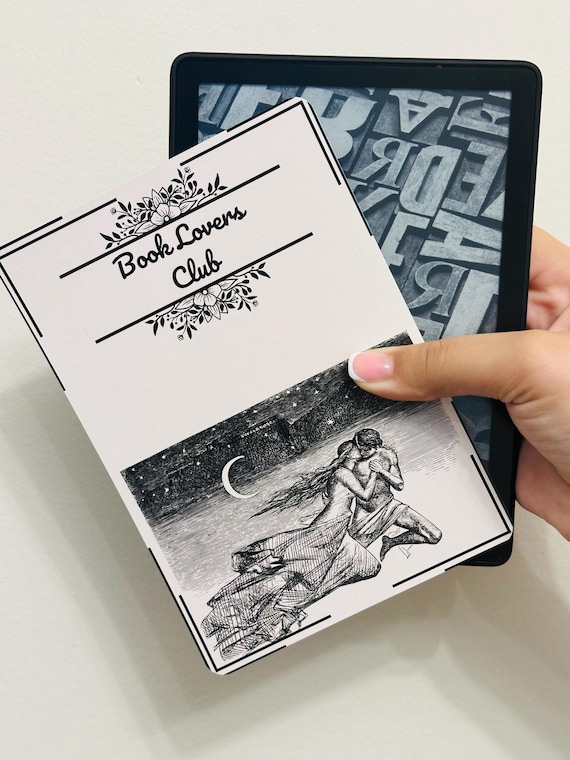 Book Lovers Club Kindle Insert for Clear Case, Kindle Accessories, Bookish Access, Kindle Skin, Bookish gift, Cardstock Kindle Insert