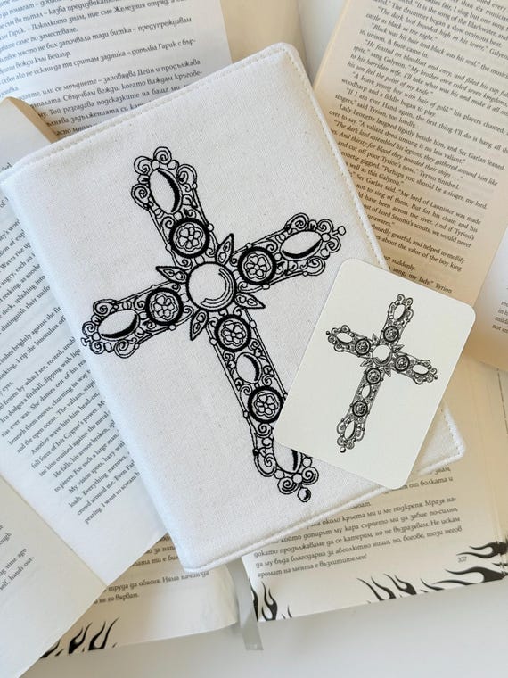 Embroidery Bible Cover & Bookmark, Custom Bible Size Sleeve, Embroidered Padded Bible Protector, Travel Bible Pouch, Bible Bookmark