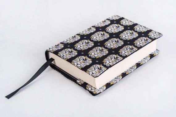 Abstract Lions Book Cover, Book Pouch, Custom Size Book Jacket, Adjustable Book Protector, Padded Book Cover, Book Lover Gift