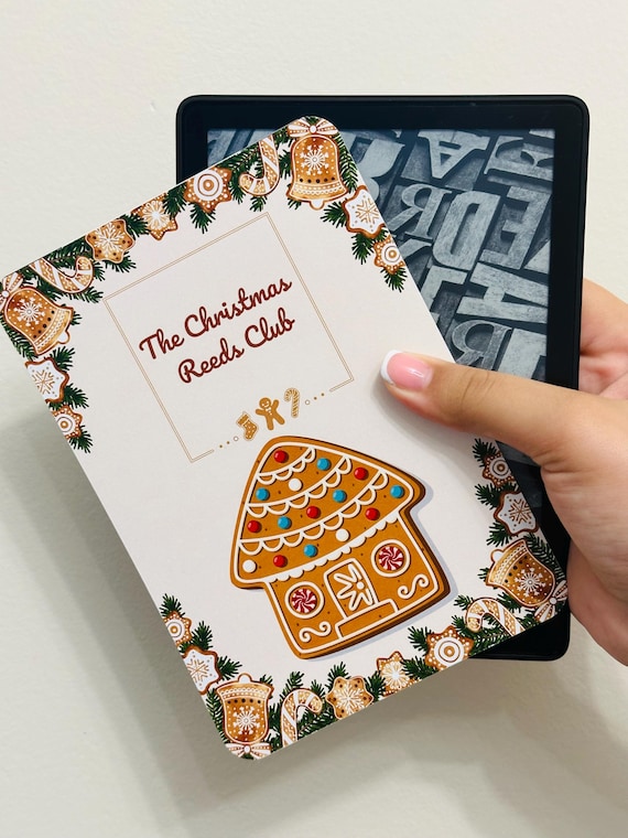 Christmas Reads Club Kindle Insert for Clear Case, Kindle Accessories, Bookish Access, Kindle Skin, Bookish gift, Cardstock Kindle Insert