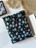Elegant Black Book Sleeve with Blue Embroidered Daisies – Handmade Padded Fabric Protector – Gift for Women Readers product logo