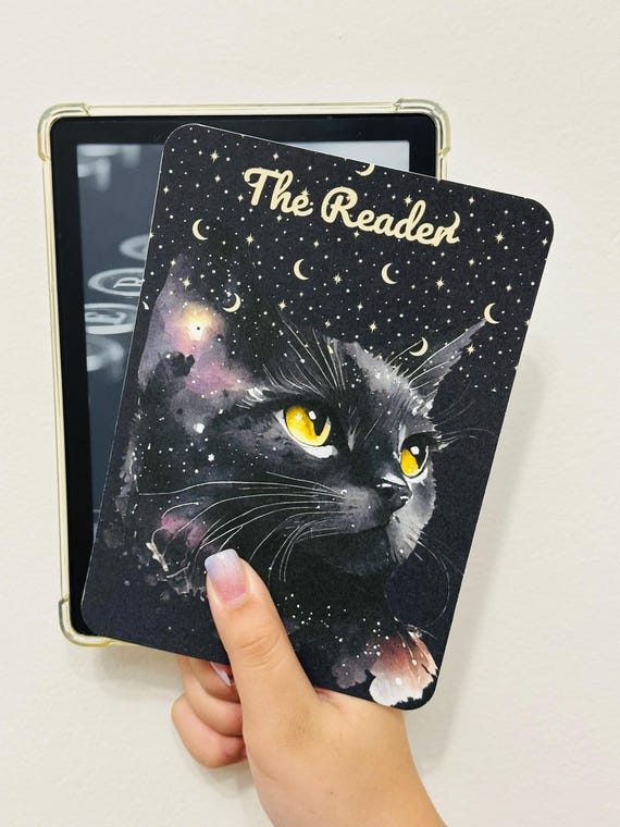 The Reader Kindle Insert for Clear Case, Kindle Accessories, Bookish Access, Kindle Skin, Book gift, The Cat Lover Kindle Insert