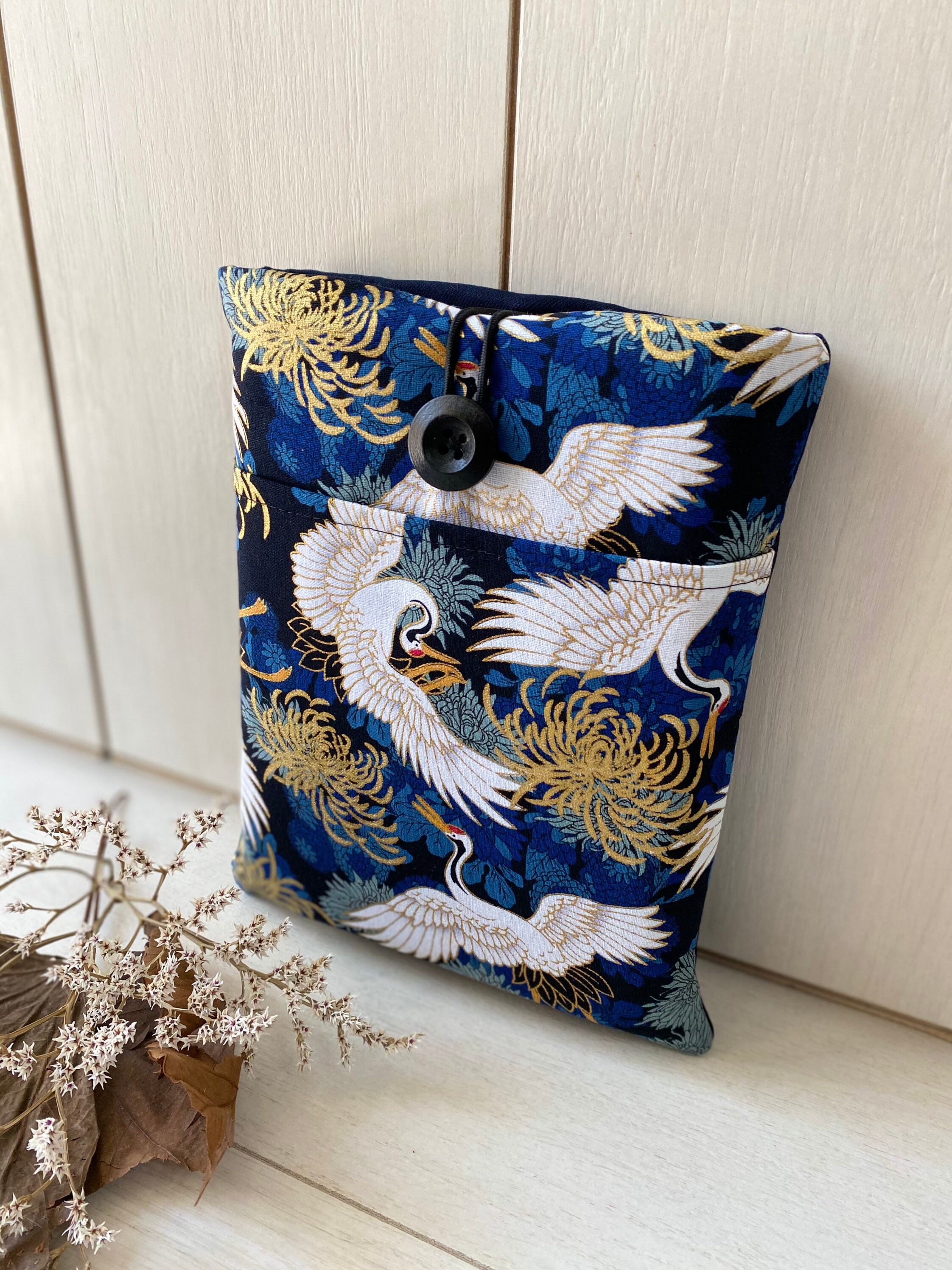 Gold Crane Book Sleeve, Book sleeve, Book cover, Book case, Book prot…