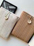 Beige & Brown Knitting Pattern Kindle Sleeve, Padded Kindle Protector, Both Side Pattern Kindle Paperwhite Cover, Kindle Fabric Pouch product logo