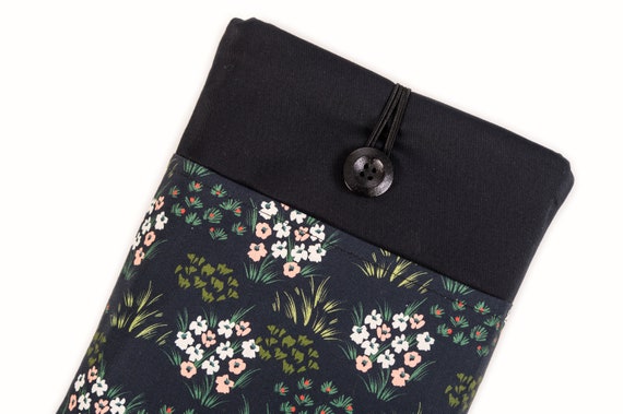Floral Padded Book Sleeve, Book Sleeve With Pocket, Book pouch, Book Protector, Flower Book Cover, Book purse, Book Lover Gift, Book bag