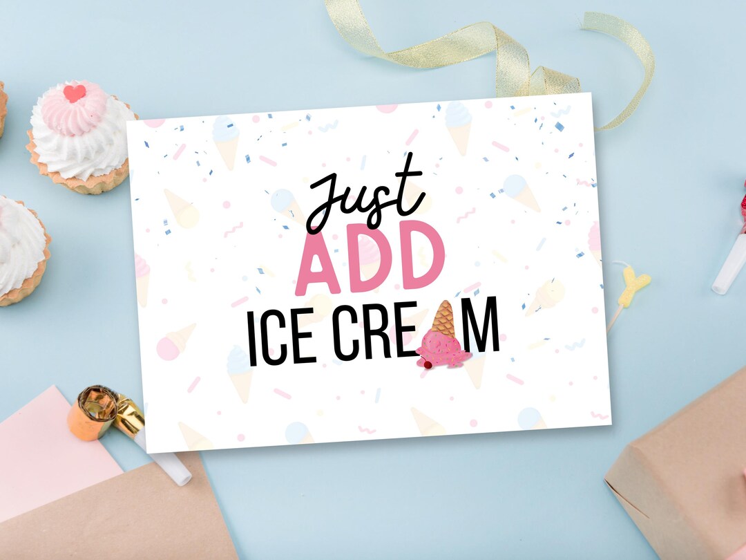 Printable Just Add Ice Cream Tags Instant Download Etsy
