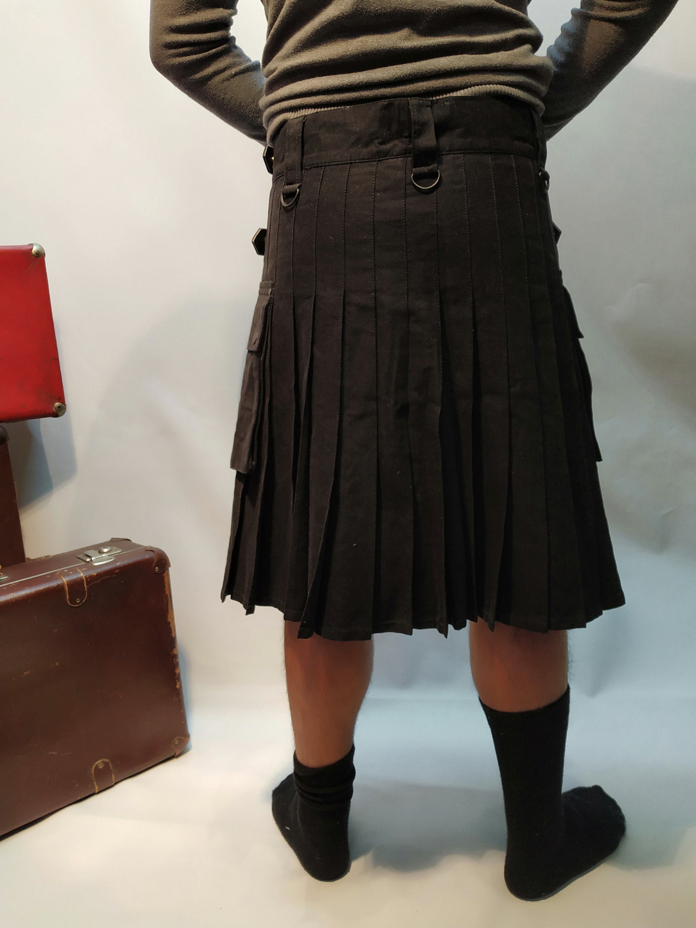 Vintage Kilt Schottischer Herren Kilt Schwarzer Kilt Fr | Etsy