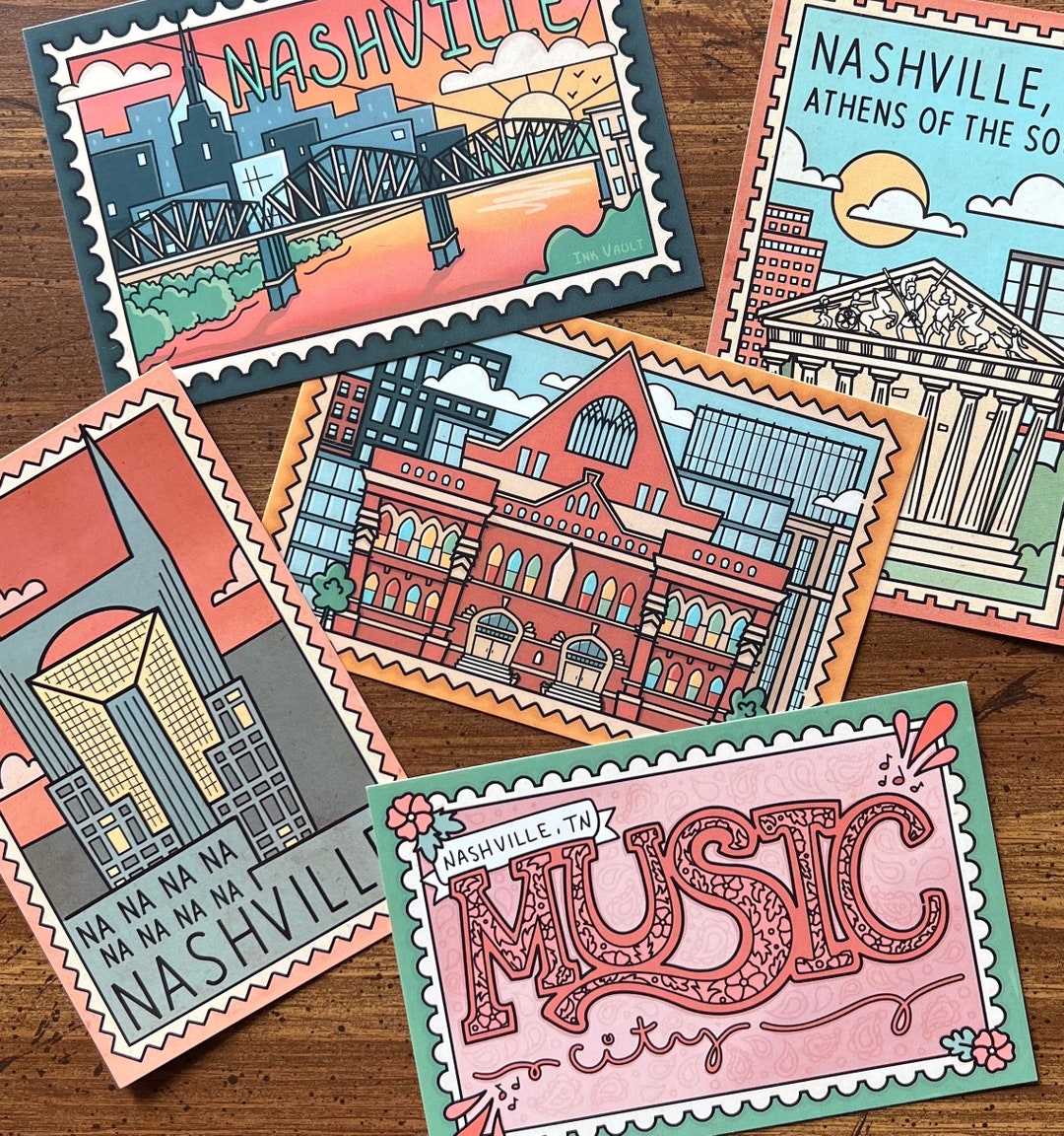 Complete Nashville Postcard Set - Etsy