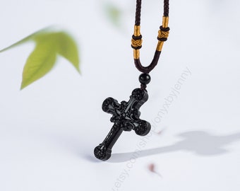 Obsidian Cross - Etsy