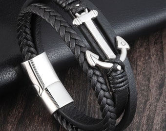 Branets Men Anchor Bracelet Rope Cuff Wristband Bracelet pour hommes et femmes