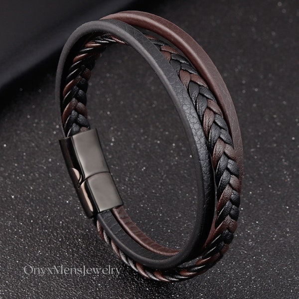 Men Leather Bracelet - Etsy