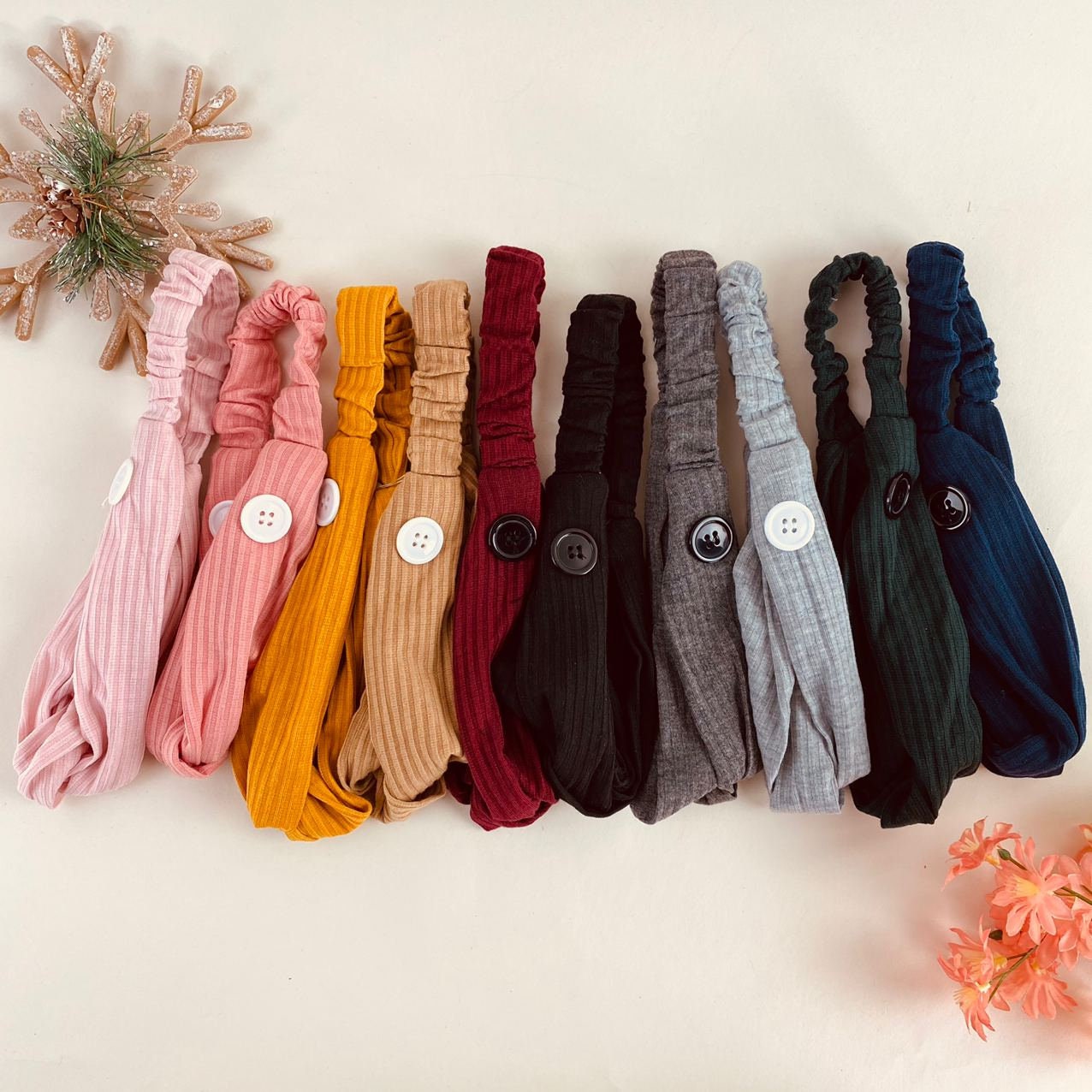Headband with buttons, Button Headband, Colorful Button Head Band, El…