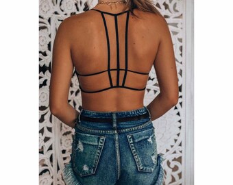 bandeau bralette with straps