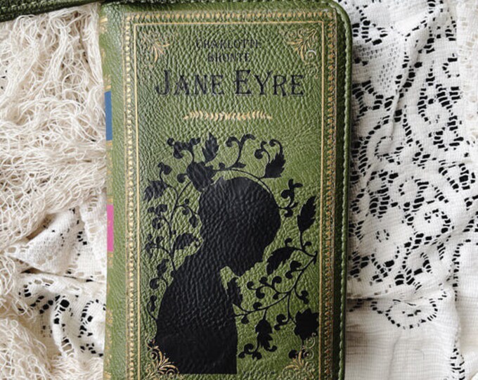 Jane Eyre Green Classic Vintage Novel Wallet ID Card Organizer Gothic