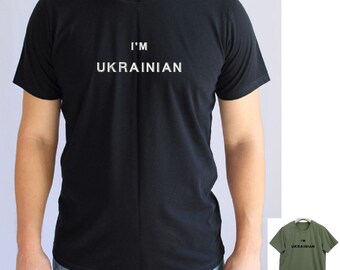 Ich bin Ukrainisch T-Shirt Mann, Zelensky T-Shirt khaki, Ukrainisch T-Shirt, Weihnachtsgeschenk für Freund, Vatertags-T-Shirt Geschenk