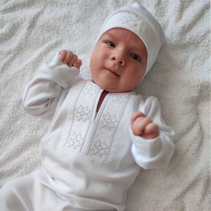 Baby boy baptism outfit, Ukrainian Vyshyvanka outfit boy Ukrainian baptism baby boy embroidered shirt white Vyshyvanka baptism outfit boy