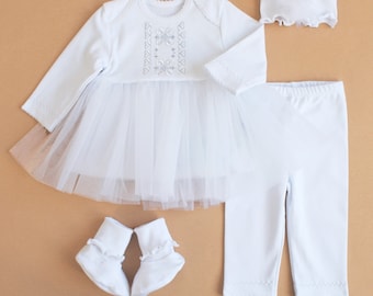 Traje de Vyshyvanka ucraniana para niña, traje festivo ucraniano, traje para volver a casa, adorno bordado ucraniano para niña, ropa popular para bebé
