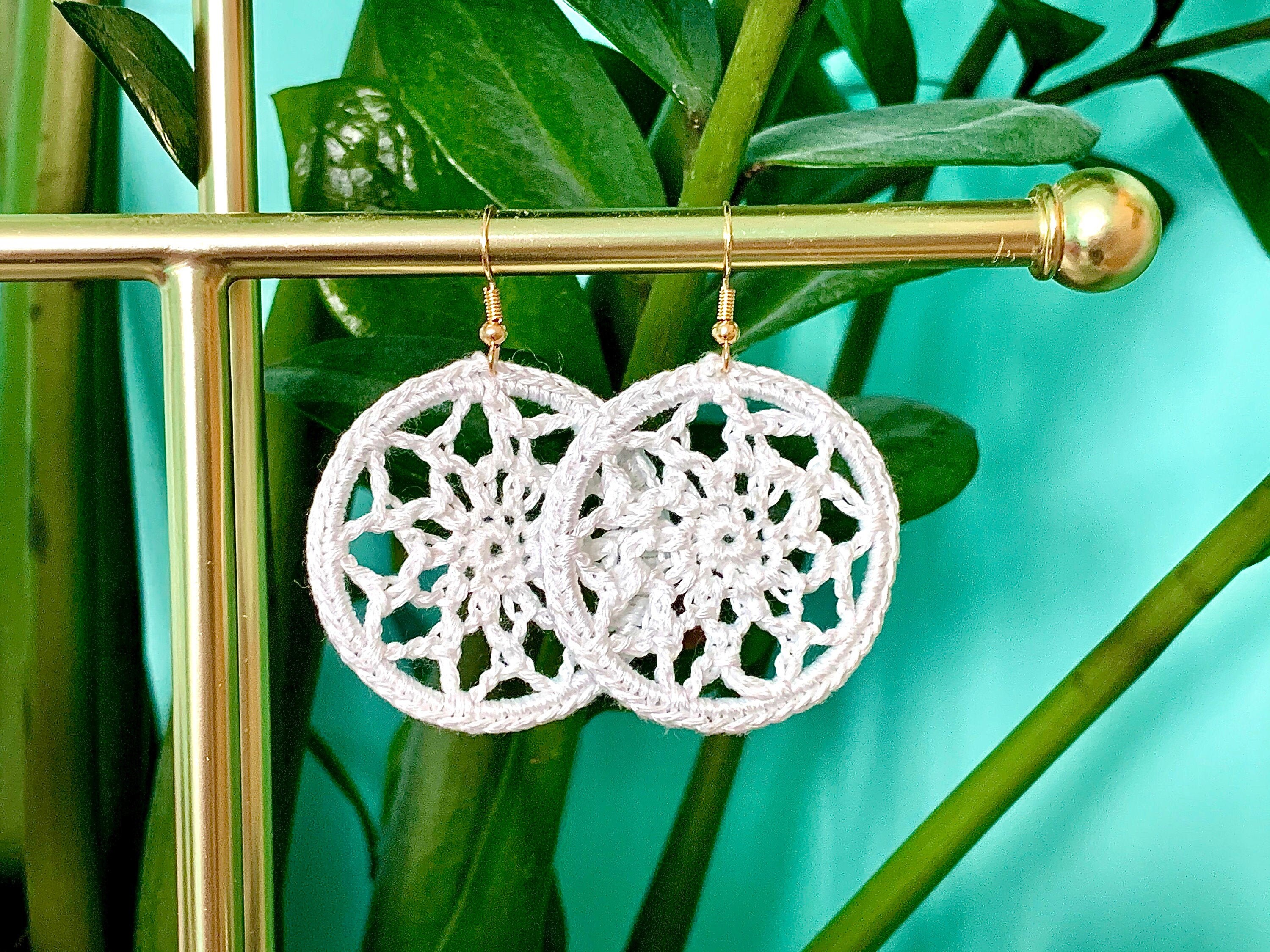Handmade Crochet Hoop Earrings 4.2cm hoop earrings classic Etsy