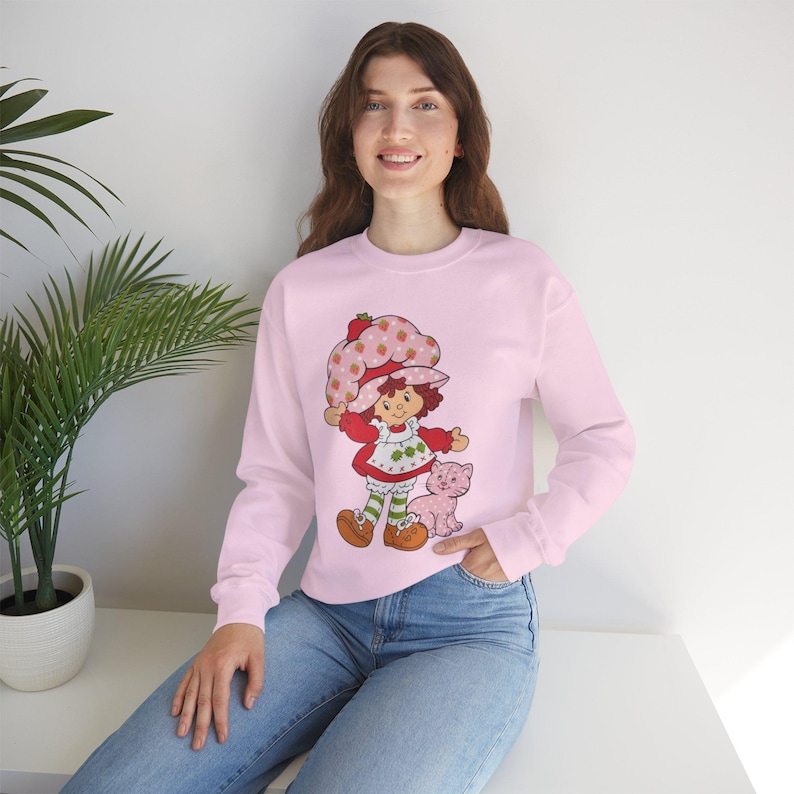Vintage Strawberry shortcake 80s Cartoon Crewneck Sweatshirt, Cute Retro Sweater Gift, Unisex Pullover, Funny Sweat Top image 12