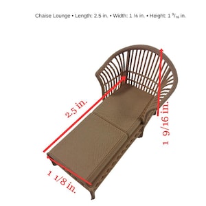 1:24 SCALE - Miniature furniture - mini living room/patio 5 piece set- wicker inspired - diorama miniature room box image 13