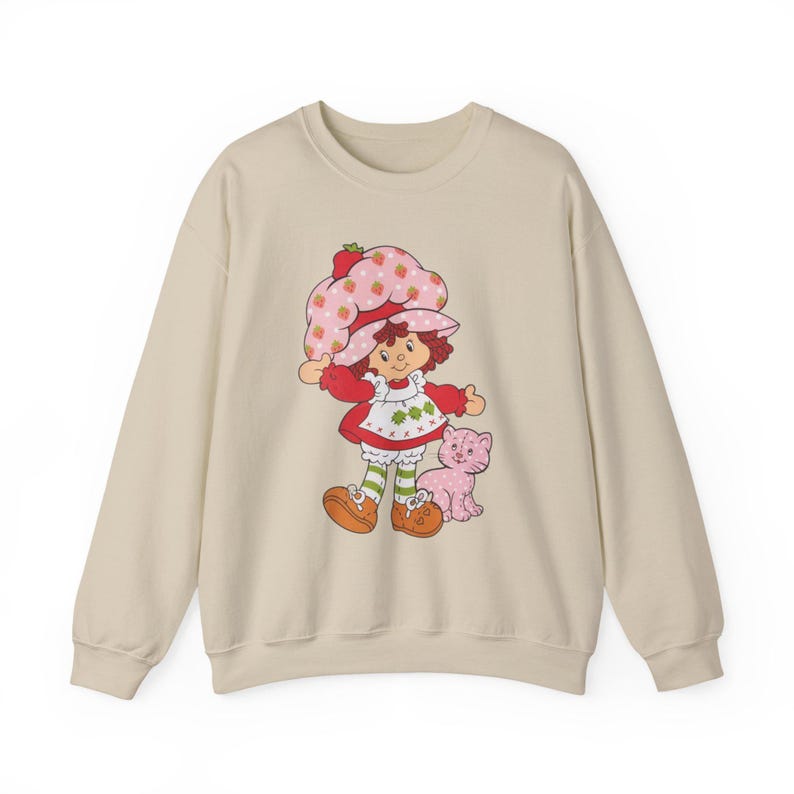 Vintage Strawberry shortcake 80s Cartoon Crewneck Sweatshirt, Cute Retro Sweater Gift, Unisex Pullover, Funny Sweat Top image 7