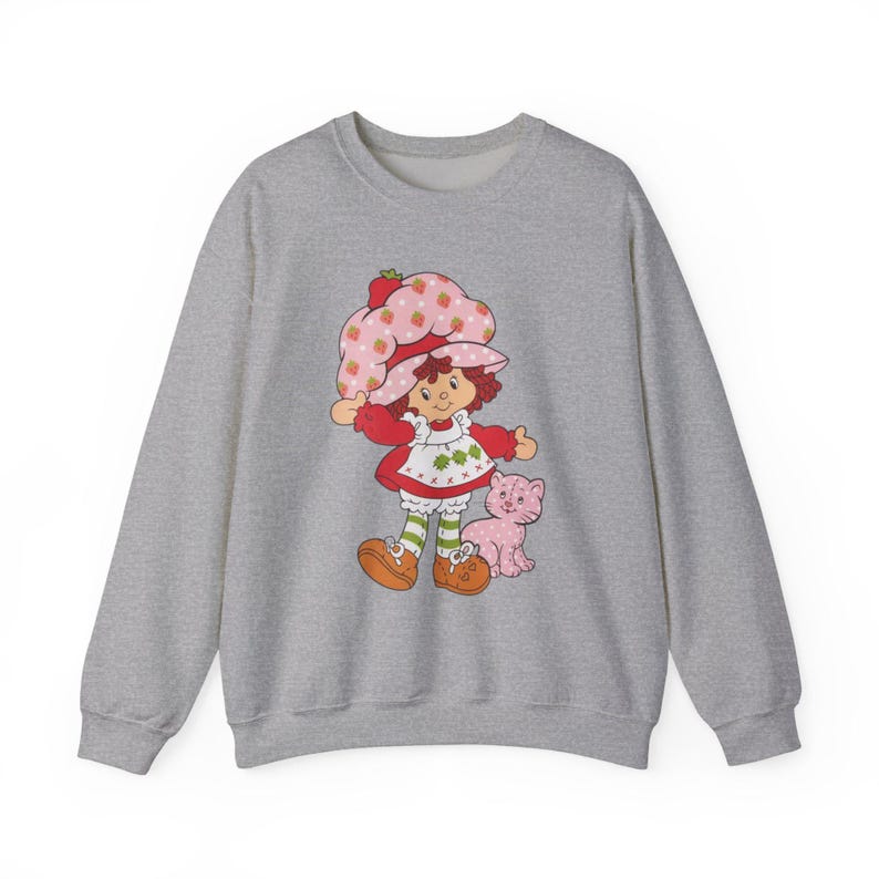 Vintage Strawberry shortcake 80s Cartoon Crewneck Sweatshirt, Cute Retro Sweater Gift, Unisex Pullover, Funny Sweat Top image 3