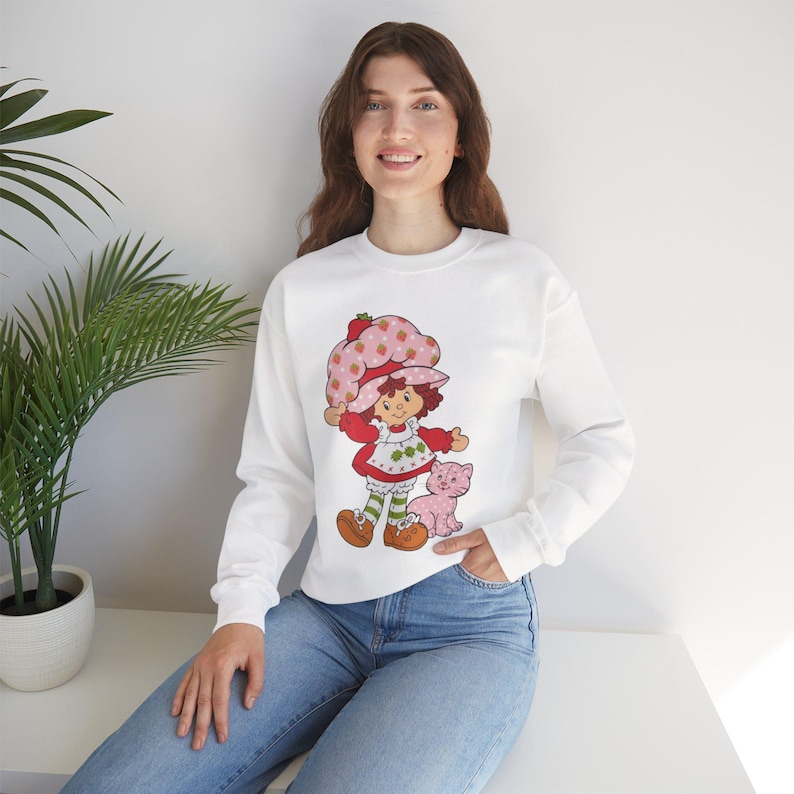 Vintage Strawberry shortcake 80s Cartoon Crewneck Sweatshirt, Cute Retro Sweater Gift, Unisex Pullover, Funny Sweat Top image 10