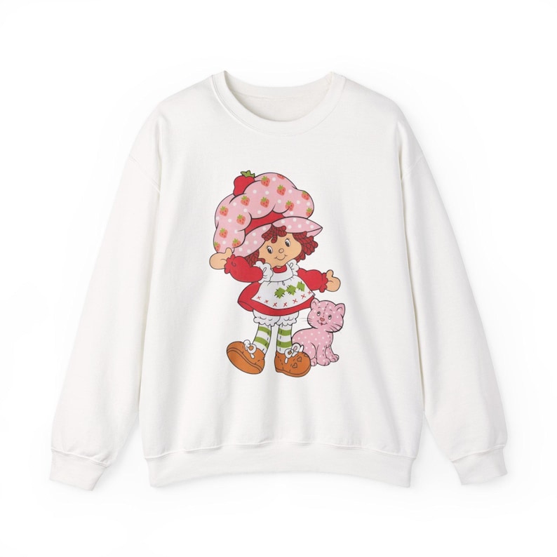 Vintage Strawberry shortcake 80s Cartoon Crewneck Sweatshirt, Cute Retro Sweater Gift, Unisex Pullover, Funny Sweat Top image 1