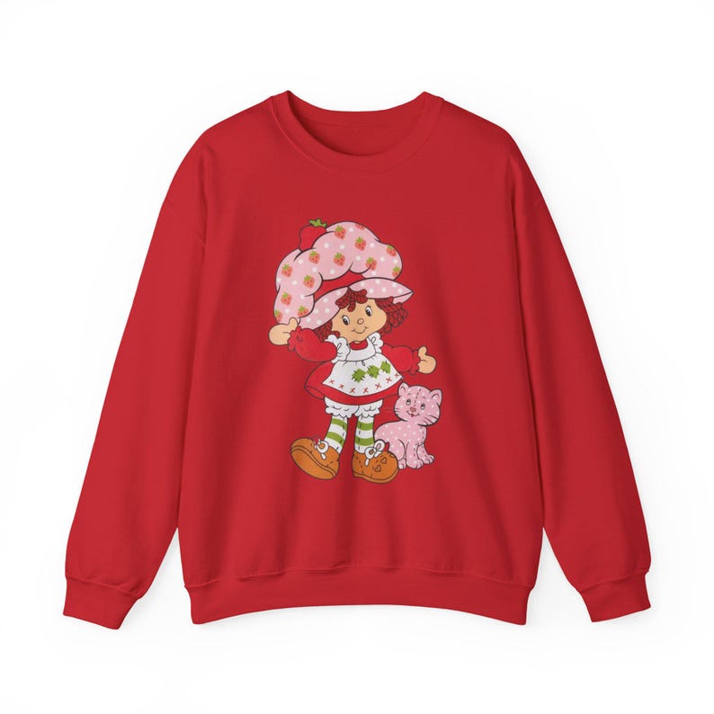 Vintage Strawberry shortcake 80s Cartoon Crewneck Sweatshirt, Cute Retro Sweater Gift, Unisex Pullover, Funny Sweat Top image 6