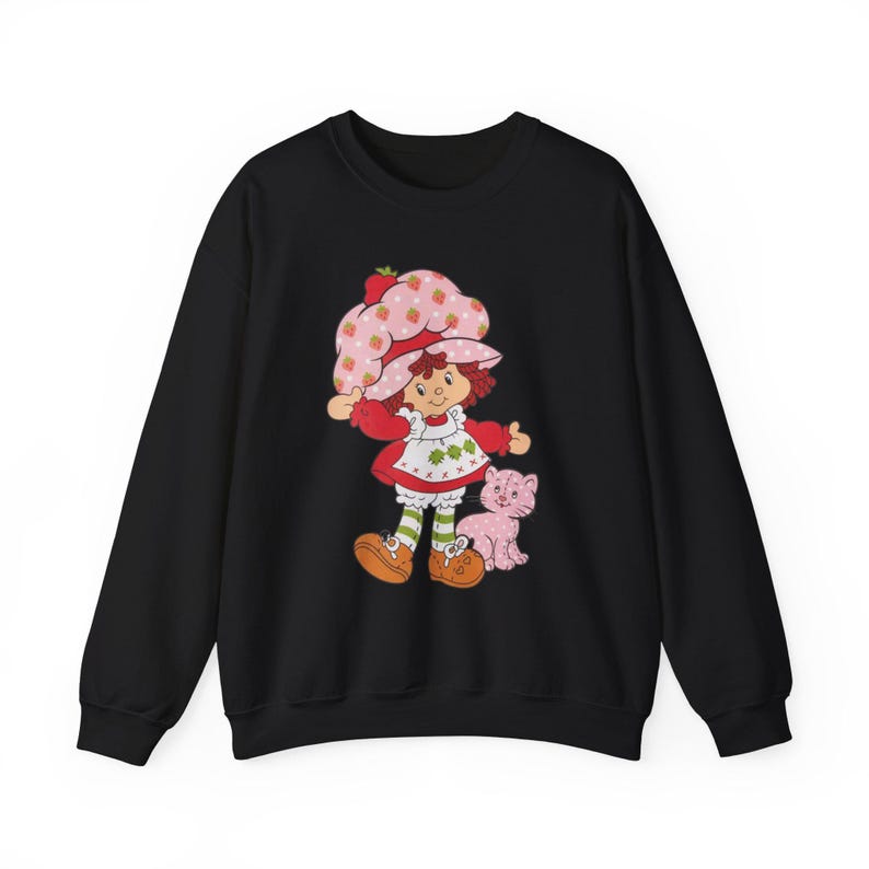 Vintage Strawberry shortcake 80s Cartoon Crewneck Sweatshirt, Cute Retro Sweater Gift, Unisex Pullover, Funny Sweat Top image 2