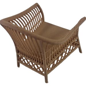 1:24 SCALE - Miniature furniture - mini living room/patio 5 piece set- wicker inspired - diorama miniature room box image 17